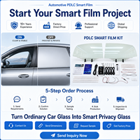 Film intelligent PDLC pour vitres de voiture, teinte de confidentialité commutable électriquement, changeant de couleur, transparente lorsqu'elle est givrée, pour berlines, SUV, MPV de luxe, verre personnalisé