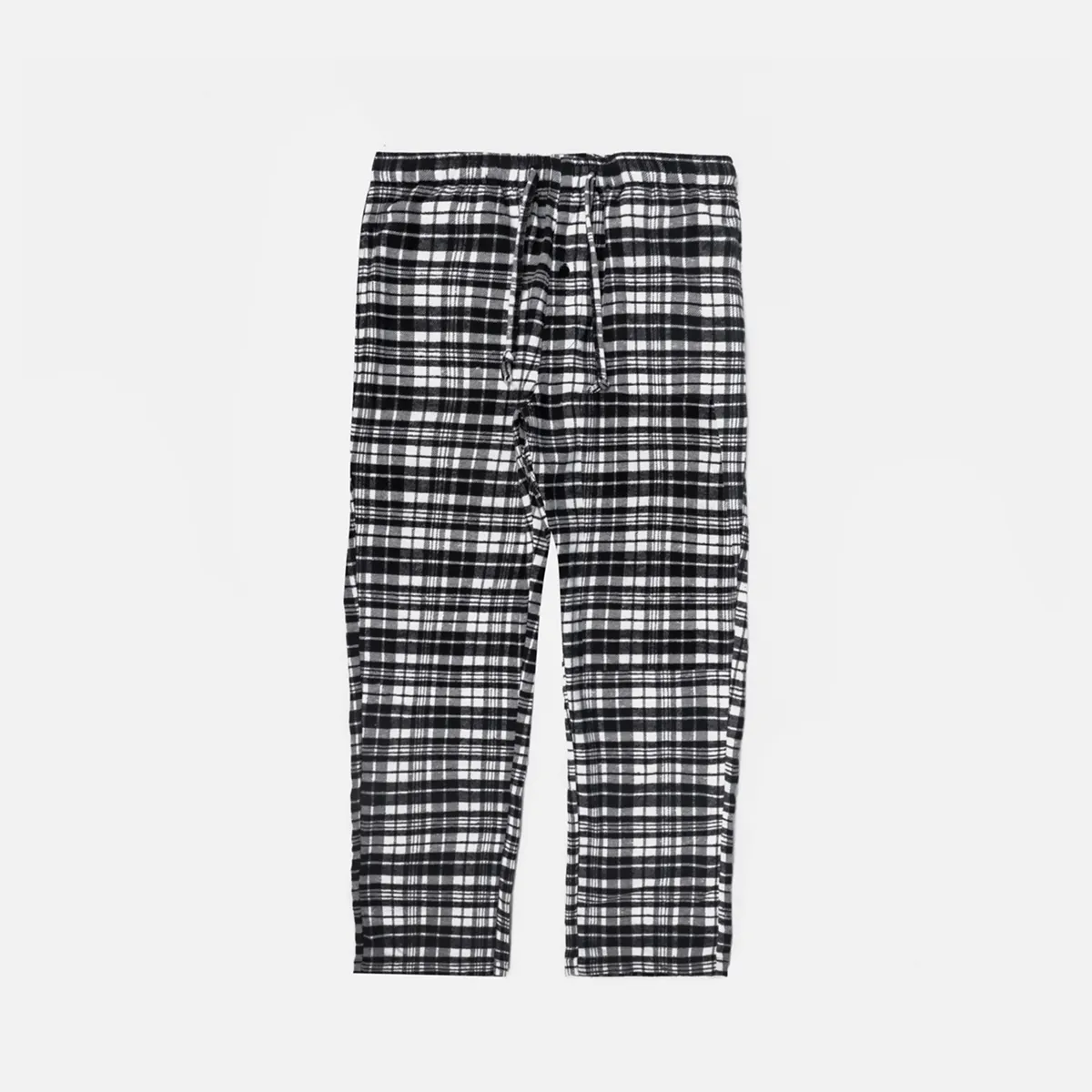 Custom Wholesale Mens Ladies Plus Size Long Sleeve Plaid Print Flannel Homewear Lounge Pajamas pants