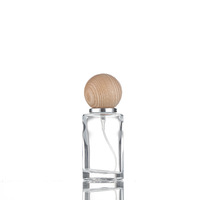 Flacon de parfum de luxe en verre durable à fond épais cylindrique de 30 ml/50 ml avec pulvérisateur à pompe et emballage d'écran, couleur dégradée personnalisée