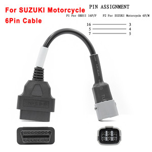 <span class=keywords><strong>Cable</strong></span> de diagnóstico OBD para motocicleta <span class=keywords><strong>Suzuki</strong></span>, Conector de 6 pines A Adaptador OBD2 de 16 pines - Product Image 2