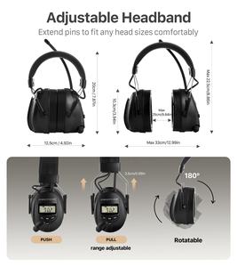 Предохранительные наушники для шумоподавления, наушники для защиты слуха BT, NRR 30 дБ, шумозащитные наушники для работы по дереву - Product Image 5