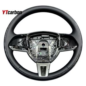 YTcarbon pour <span class=keywords><strong>XK</strong></span> <span class=keywords><strong>XK8</strong></span> X150 06+ Pièces automobiles Accessoires intérieurs de voiture Style vintage Volant en cuir et bois personnalisé - Product Image 4