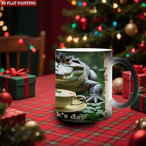 Mug à sublimation à changement de couleur, noir givré, 11 oz, en céramique, activé par la chaleur - Product Image 2