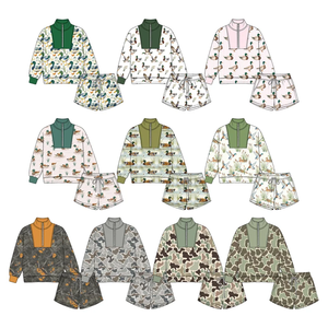 ชุดเสื้อผ้าลำลองสำหรับเด็กผู้หญิงและเด็กผู้ชาย ลายพราง แขนยาว มีเชือกผูกเอว กางเกงขาสั้น สำหรับฤดูใบไม้ร่วง - Product Image 1