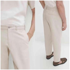 <span class=keywords><strong>Pantaloni</strong></span> Eleganti Estivi da Uomo OEM Personalizzati, <span class=keywords><strong>Slim</strong></span>-fit, Casual, in Misto <span class=keywords><strong>Lino</strong></span> Vintage, con Cerniera, Gamba Dritta, Formali - Product Image 3