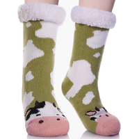 Noël nouvel an chaud flou confortable doux chaussette chaud polaire doublure tricot antidérapant épais hiver maison chaussettes
