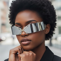 Nouvelles lunettes de soleil unisexes de performance et de danse, style steampunk Y2K, avec technologie de protection solaire enveloppante sans monture, personnalisables