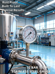 Uitstekende <span class=keywords><strong>10</strong></span> Bar 150 <span class=keywords><strong>Psi</strong></span> RVS Drukmeter DN65 2,5% Nauwkeurigheid 1 Jaar Garantie 100% Corrosiebestendig Vertrouwd - Product Image 2