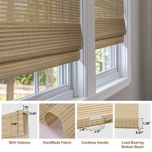 Persianas enrollables <span class=keywords><strong>de</strong></span> bambú manuales plegables respetuosas con el medio ambiente para salas <span class=keywords><strong>de</strong></span> estar - Product Image 3