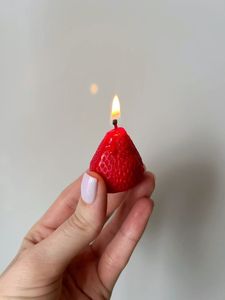 Soy Wax <b>Personalised</b> Freigrence Cocktail Poundcake Cake Watermelon Matcha Scented Shortcake Strawberry Shaped Candle <b>Gift</b> Set - Product Image 2