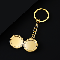 Ywyougang 4 kleuren effen ronde foto-medaillon sleutelhanger minimale blanco charme Valentijns sleutelaccessoire