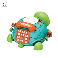 Nouveau design Jouet téléphone pour bébé éducatif multifonctionnel, jouet musical tortue téléphonique à induction pour bébé rampant