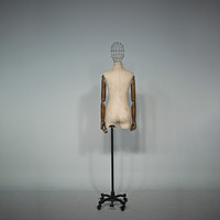 Mannequin de présentation de vêtements pour femme, buste demi-corps réglable, tête creuse en FRP, style européen original