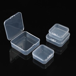 Square Pp Plastic Box With Lid <b>Stackable</b> Jewelry <b>Storage</b> <b>Container</b> Small Size Desktop Organizer Transparent Packaging Case - Product Image 4