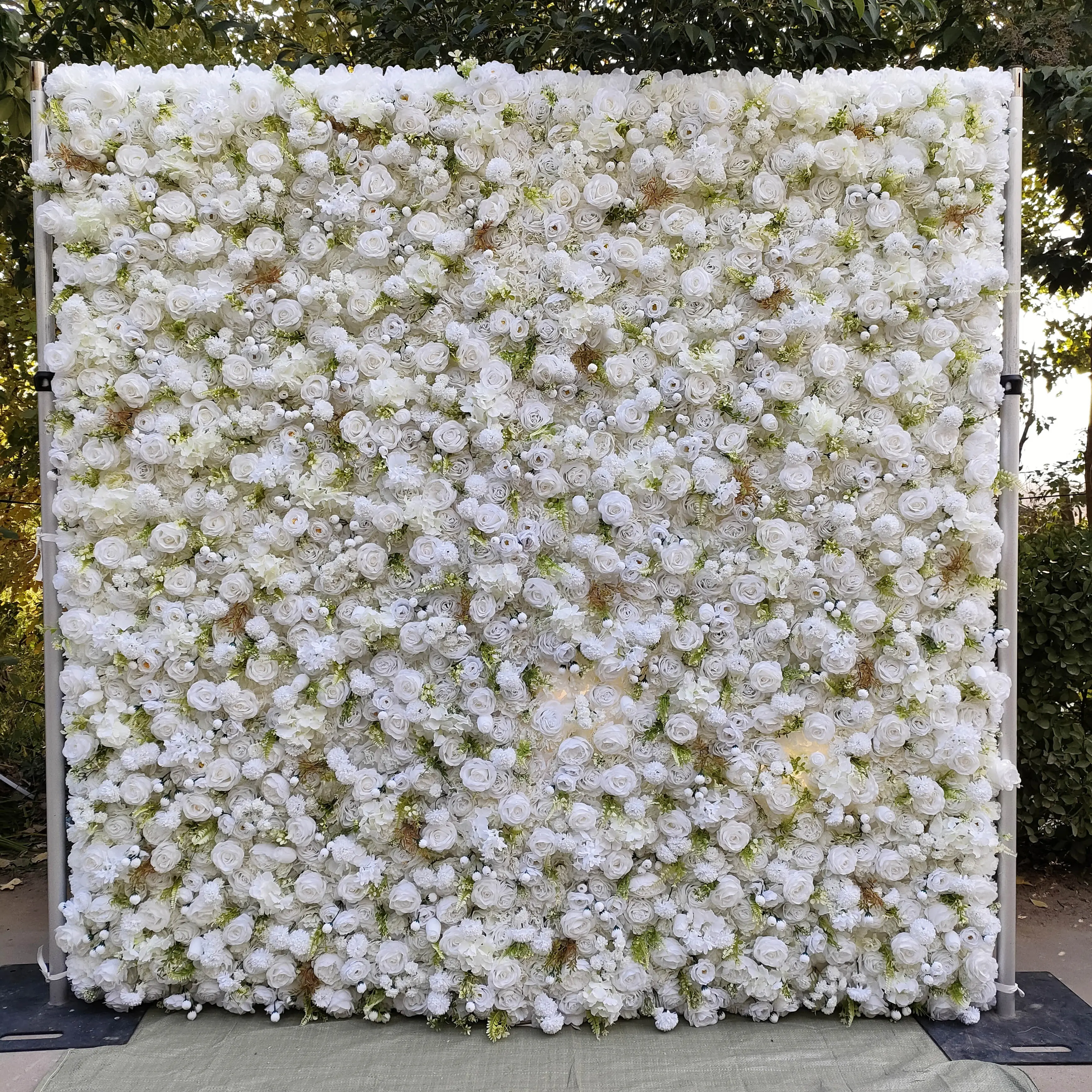 Custom Wedding Wall Backdrop Decor 3D Roll Up Flowerwall Artificial Silk Flower Wall Backdrop