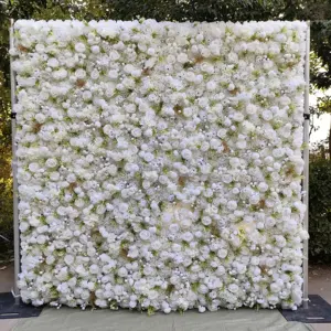 Custom Wedding Wall Backdrop Decor 3D Roll Up Flowerwall Artificial Silk Flower Wall Backdrop