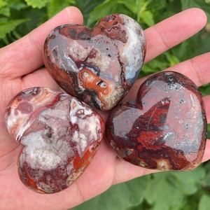 Cristales Curativos de Alta Calidad al por Mayor, Corazón de Ágata Roja Mexicana Natural para Decoración del Hogar y Energía - Product Image 1