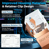 Conector Hembra RJ45 Cat7 de Alta Precisión, Blindado EMI, Resistente a Impactos, de Metal Latón, Aprobado por ETL, para Montaje en Cable, Uso Aeroespacial