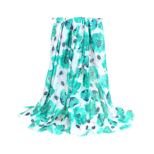 2024 nouvelle mode coquelicot impression feuille d'or frange écharpe châle motif Floral Foulard Hijab Wrap 6 couleurs automne <span class=keywords><strong>saison</strong></span> en gros - Product Image 6