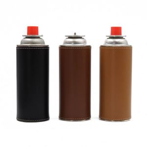 Housse de protection en cuir cousue à la main pour bouteille de gaz de camping, étui pour cartouche de gaz portable, support de bouteille de gaz pour barbecue - Product Image 2