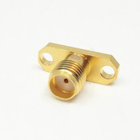 Conector Coaxial RF de Alto Rendimiento de 50 Ohmios, Chapado en Oro, SMA Hembra, con 2 Orificios para Montaje en Brida, para Satcom/Antena