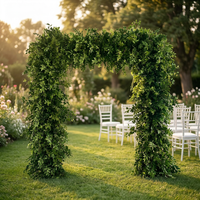 Ensemble d'arche de jardin de luxe pour mariage, avec rangée de feuillage artificiel haute densité et ensemble floral pour la décoration de fond de scène extérieure de cérémonie