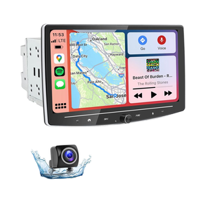 10 inch đôi DIN xe Stereo Màn hình cảm ứng nổi QLED đài phát thanh xe với Carplay <span class=keywords><strong>Android</strong></span> Auto <span class=keywords><strong>Bluetooth</strong></span> sống phía sau máy ảnh - Product Image 1