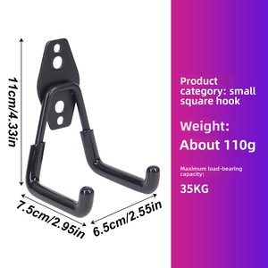 Gancio Moderno Minimalista in Metallo Resistente per Bici e Attrezzi <span class=keywords><strong>da</strong></span> Garage, 2 <span class=keywords><strong>Ganci</strong></span>, Montaggio a Parete con Espansione a Vite, Robusto - Product Image 2