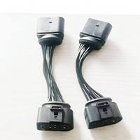Kit de phares LED REAL F137 12V 6000LM avec lentille Xénon, double faisceau, blanc froid, œil de démon rouge pour Volkswagen Golf 7 MK7 2013-2017