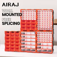 AIRAJ Armoire de rangement murale en plastique à 18/39/60 tiroirs, modulable, pour garage et organisation de perles