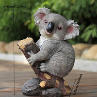 Figurine de famille de Koala de simulation réaliste et créative Statues de Koala mignonnes en résine pour la décoration de patio de pelouse de jardin