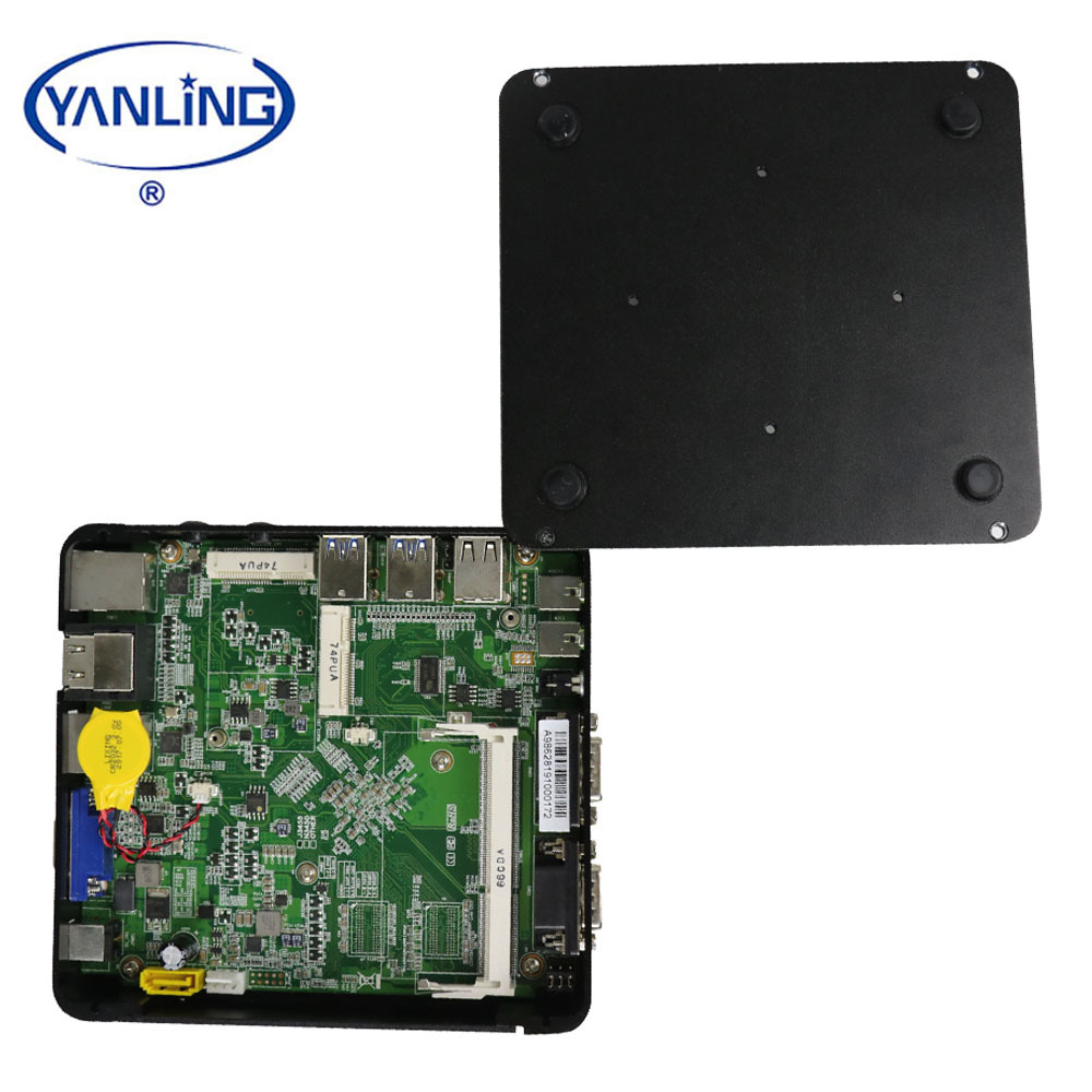 Fanless client léger 2 port ethernet 256G SSD support antenne wifi mini pc avec 3g 4g module