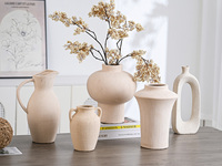 Ensemble de vases à fleurs en céramique blanche de style moderne, design contemporain, décoration de salon de Noël, vase à cactus en porcelaine