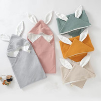 Little Kid Cotton Muslin Bunny Hooded Baby Towel Neutral Baby Boy Girl Shower Gift Hooded Towelling Poncho