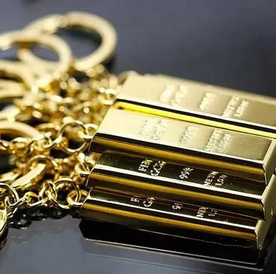 Porte-clés de Bar en or fin 999.9 avec Logo, idée de cadeau d'affaires