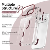 Coque de protection magnétique transparente pour objectif détachable pour iPhone 18/17 Pro Max, compatible avec iPhone 18/17 Pro 16 15 14 13