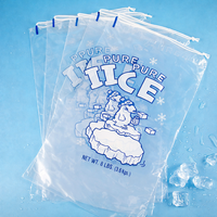 Sac à glace transparent avec cordon de serrage, grande capacité 20lb 25lb, sac d'emballage en plastique LDPE transparent pour la manipulation de glace en vrac