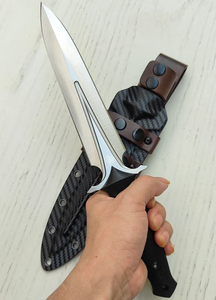 Couteau de poche à lame fixe personnalisable HK Brand OEM EDC DIY pour la chasse, lame en acier inoxydable, manche G10, longueur totale 160 mm - Product Image 3