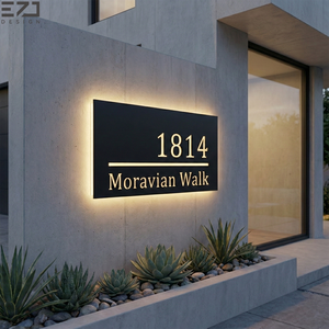 Insegna Personalizzata in Acciaio Inox <span class=keywords><strong>con</strong></span> Retroilluminazione LED, Controllo Touch, Impermeabile IP65, Alimentazione AC per Dormitori e Residenze - Product Image 5