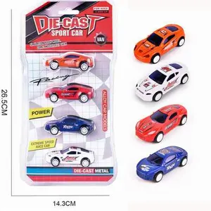 High quality die cast miniature model pull back car mechanism toy pack of 4pcs