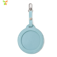 Porte-badge en cuir PU, organisateur de rangement peu encombrant, étui de rangement mignon et rond pour épingles de collection