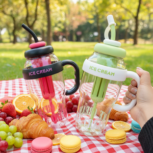 Vaso con Pajita de Gran Capacidad, Estilo Coreano, Ecológico, Tipo PC, para Bebidas Frías de Verano, Modelo Nuevo 2026 - Product Image 2