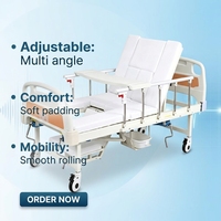 Lit médical multifonctionnel manuel de qualité hospitalière avec structure en acier pour les soins aux patients en clinique