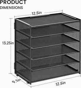 Mesh Paper <b>Organizer</b> Storage for Desk Accessories Workspace <b>Organizers</b> 6 Tier Letter Tray Desk <b>File</b> Organization for Office - Product Image 2
