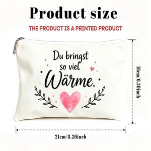 Trousse de maquillage imprimée Warm Heart, cadeaux idéaux pour maman, filles, amies, parfaites pour les voyages, anniversaires, sac cadeau pour femmes - Product Image 1