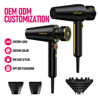 Sèche-cheveux professionnel FirePhoenix M1Plus OEM ODM 2400W 90000RPM avec ionisation, écran LCD, bouton intelligent, 16 modes, 3 embouts magnétiques, 450g, 220-240V