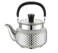 Bouilloire sifflante à pois en acier inoxydable à induction portable bouilloire à eau de grande capacité avec poignée résistante à la chaleur