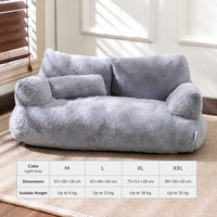 Canapé-lit pour animaux de compagnie en peluche OEM personnalisé, lavable, antidérapant, avec dossier surélevé, pour chat et chien, lit confortable pour dormir, vente en gros