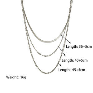 Collier en acier inoxydable plaqué or 18 carats, chaîne à gros maillons, collier ras du cou, bijoux - Product Image 3