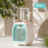 Ventilateur de table OEM mini USB LED à humidification par pulvérisation, 5V, à turbine en plastique refroidie par eau, trois vitesses, moteur sans balais, pour usage domestique